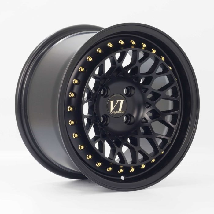 6Performance fity 15x8.25 ET15 4x100 Flat Black Alloy Wheel