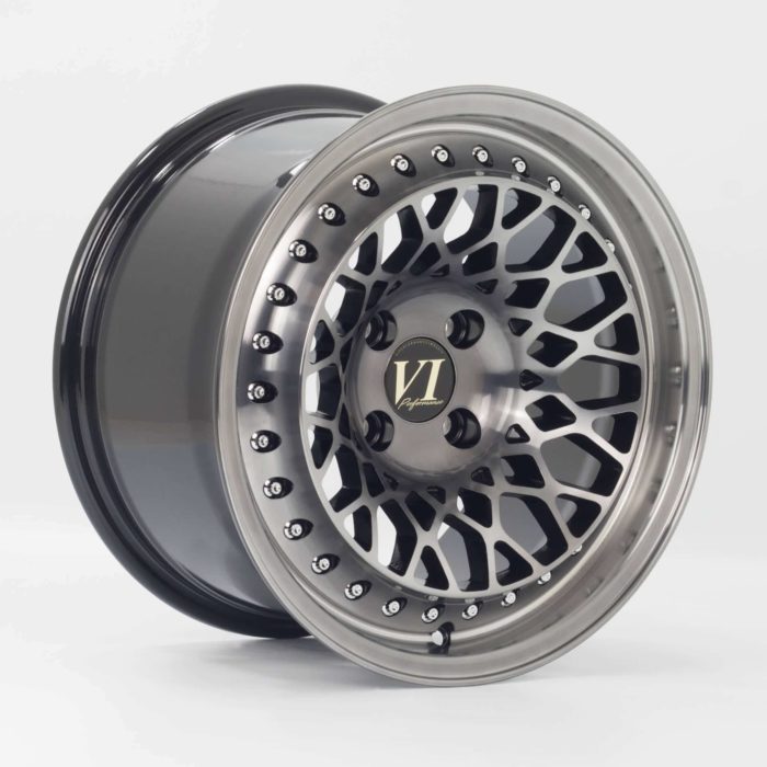 6Performance fity 15x8.25 ET15 4x100 Hyper Black Alloy Wheel