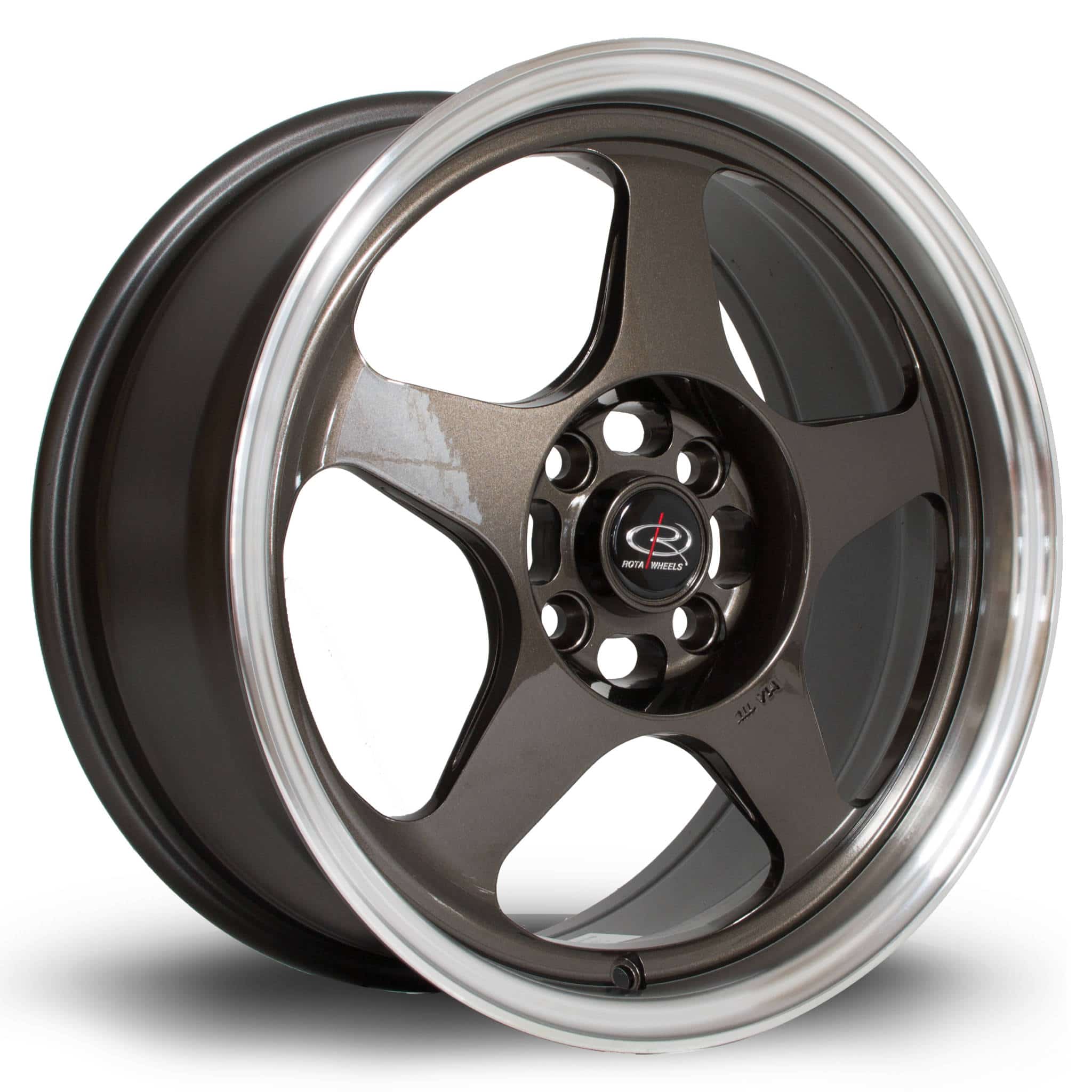 Rota Slipstream 16x7 ET40 4x100 Polished Lip Gunmetal Alloy Wheel