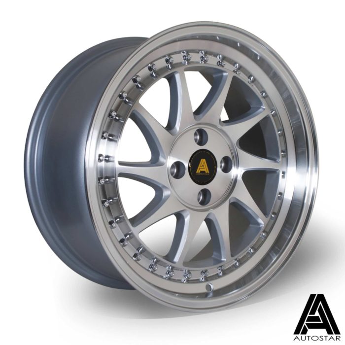 Autostar Vader 17x8 ET35 4x100 Polished Silver Alloy Wheel