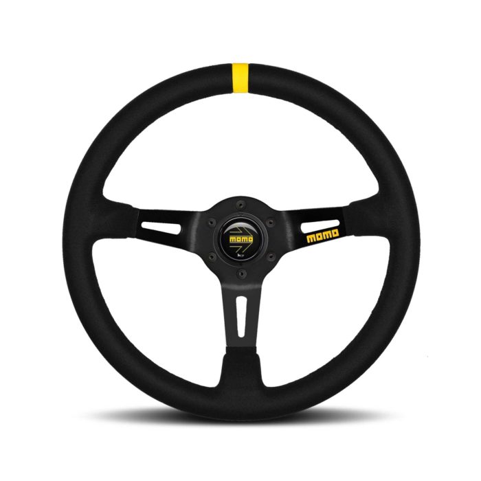 Momo Mod.08 Black 350mm Deep Dish Suede Steering Wheel