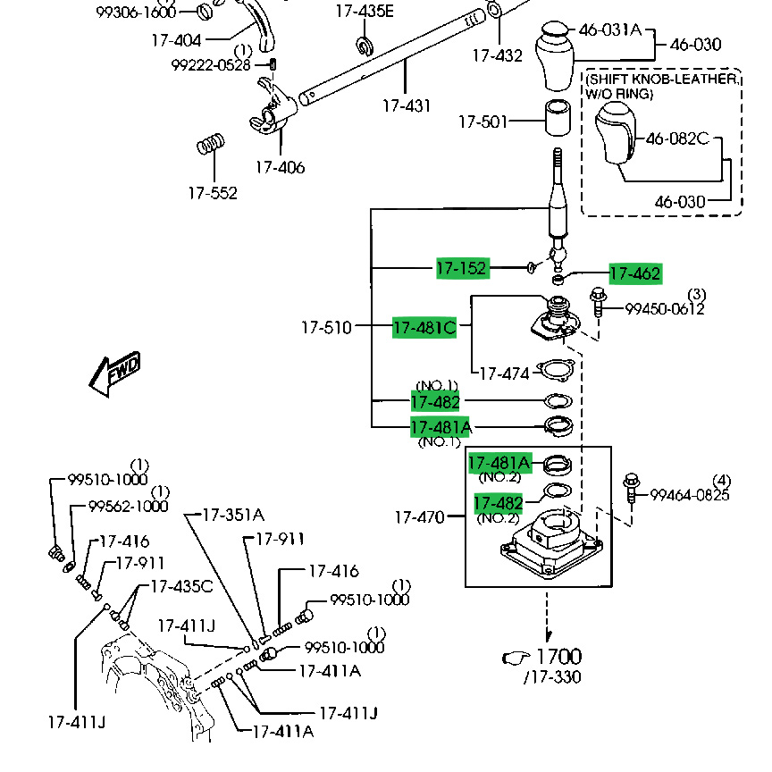 Genuine Shifter Rebuild Kit for Mazda MX-5 NC 5 Speed