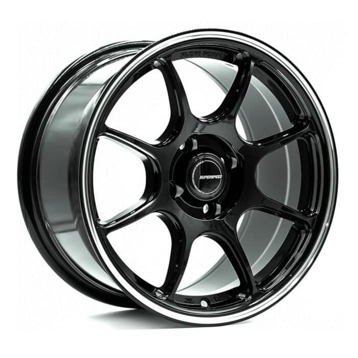 Superspeed RF03RR 15x8 ET36 Polished Lip Gloss Black Alloy Wheel