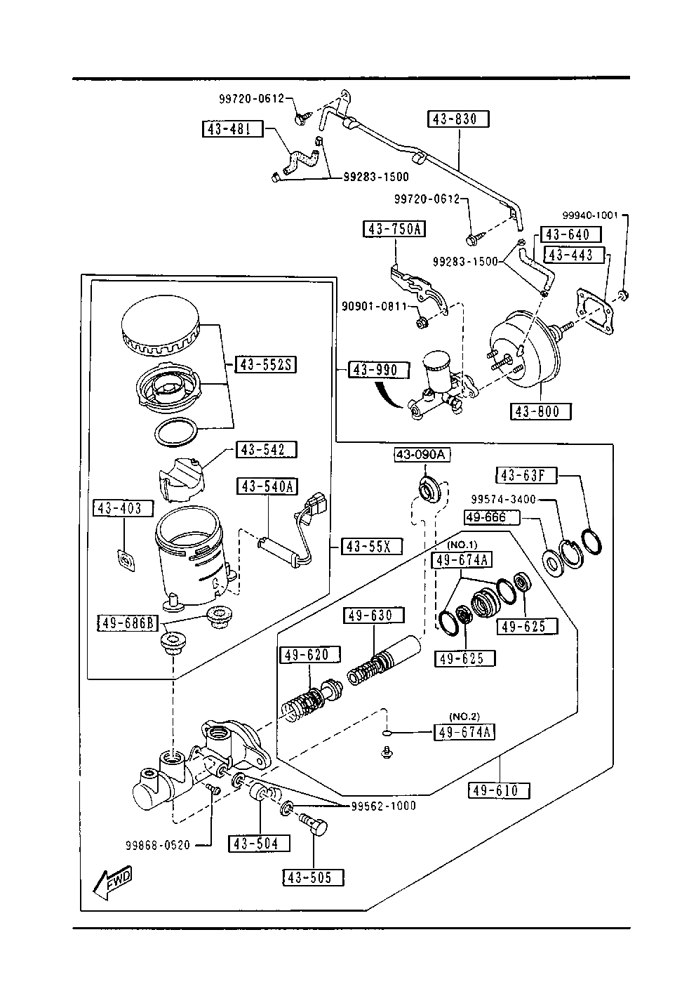 4340 A: Brake Master Cylinder & Power Brake (W/Antilock Brake) | Mazda ...