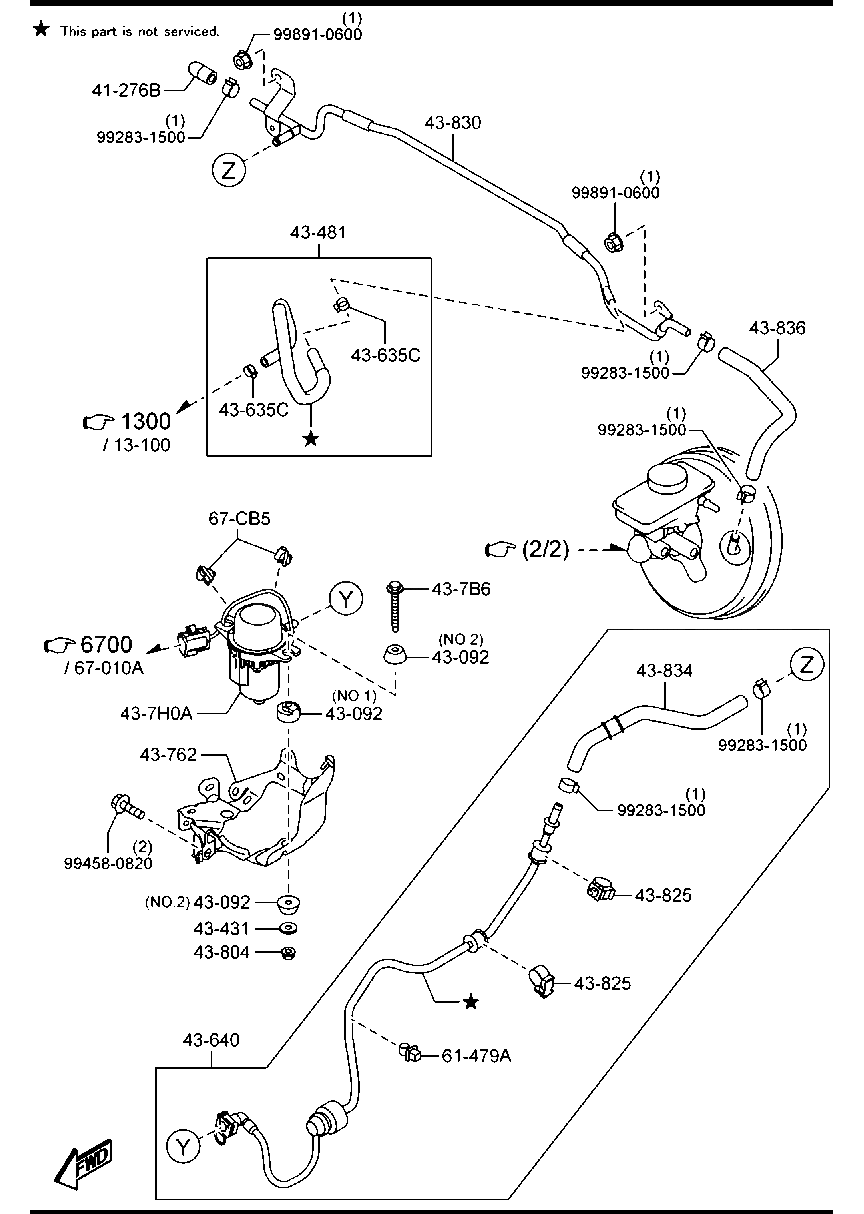 4340A: Brake Master Cylinder & Power Brake [01/02] | Mazda MX-5 ...