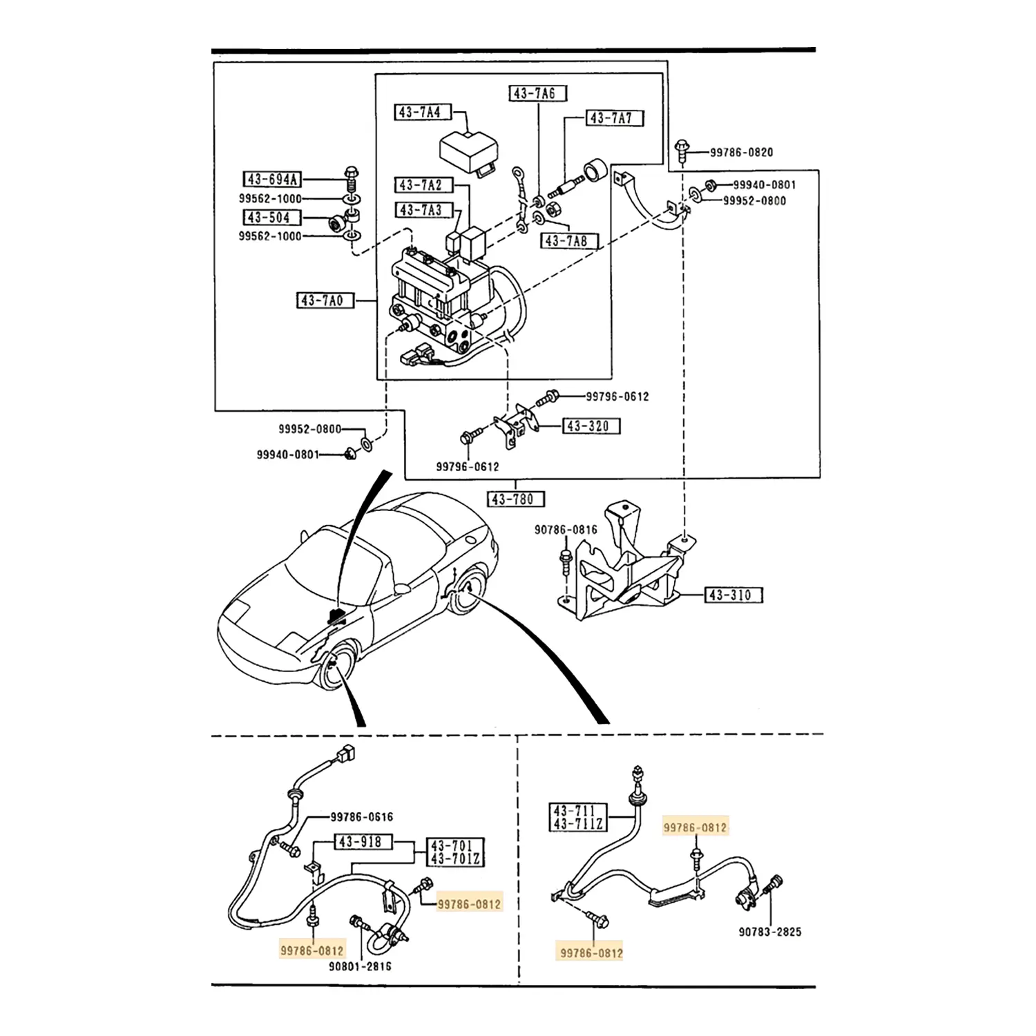 あページ Genuine ABS Sensor Tapping Screw for Mazda MX-5 NA NB