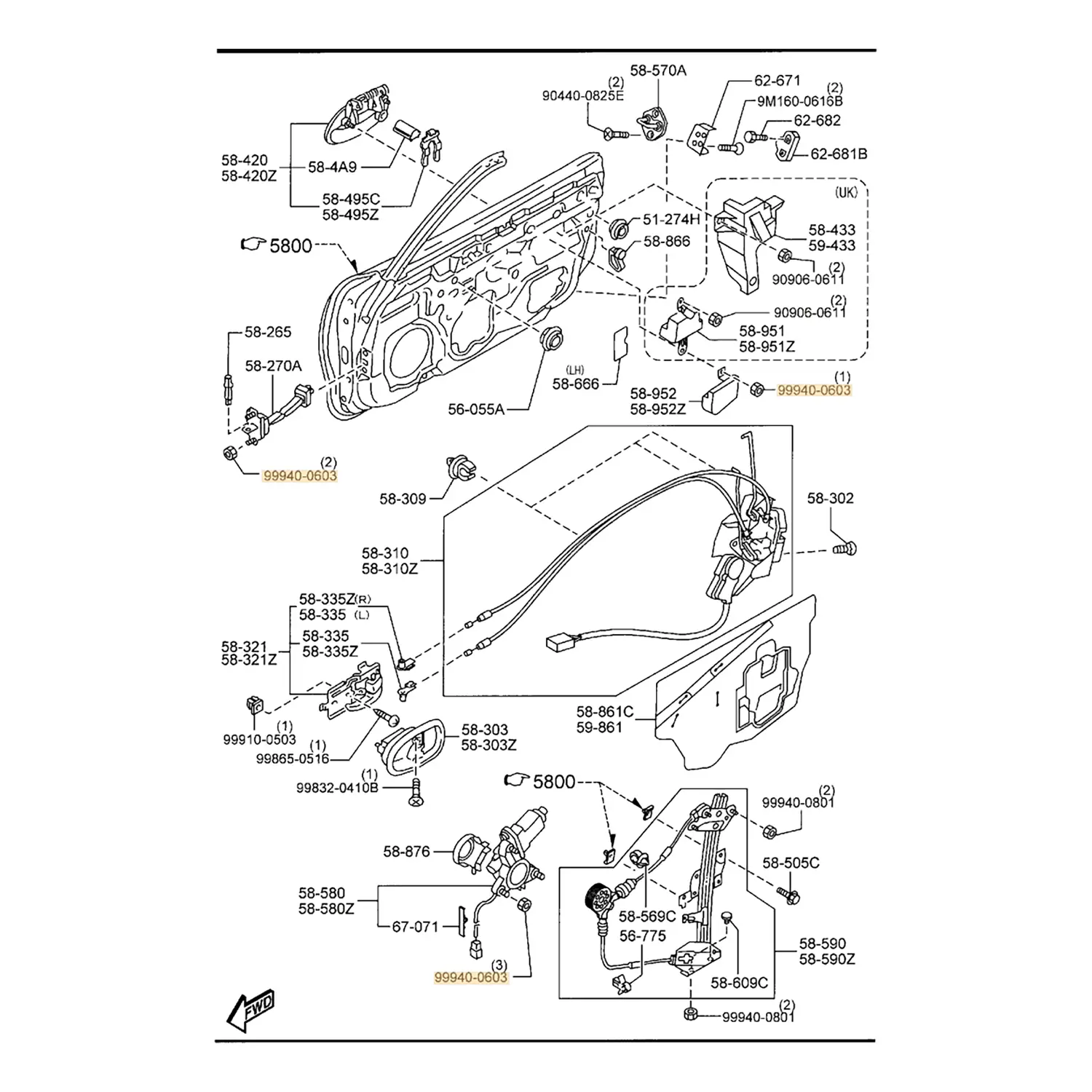 Genuine Flange Nut Various for Mazda MX-5 NA NB NC ND