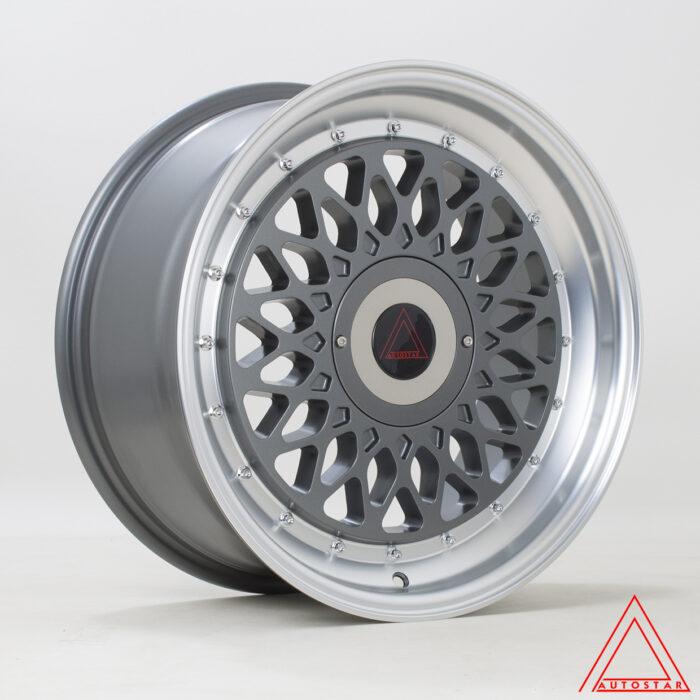 Autostar Silhouette 17x8 ET30 4x100 Polished Lip Gunmetal Alloy Wheel