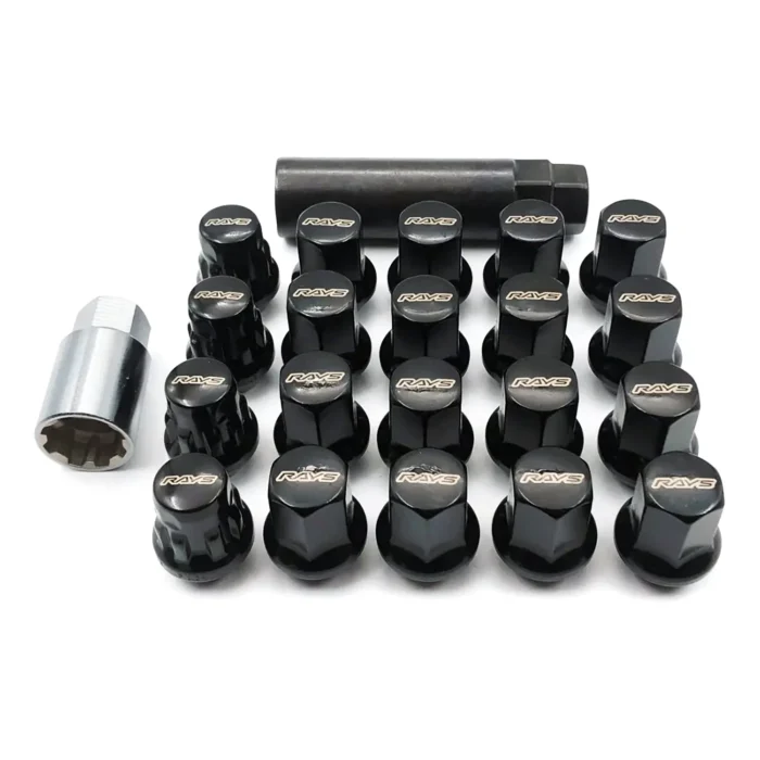 Rays 17Hex L31 M12x1.5 Wheel Nuts Lock Set Black 20pcs